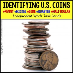 IDENTIFYING U.S. COINS Task Cards for Autism and Special Needs TASK BOX FILLER