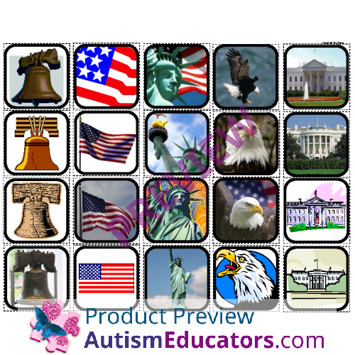 American Symbols Matching and Sorting for Autism