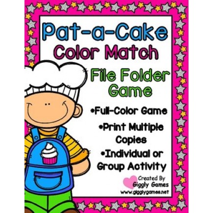 Pat-a-Cake Color Match File Folder Game