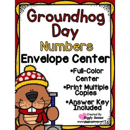 Groundhog Day Numbers Envelope Center