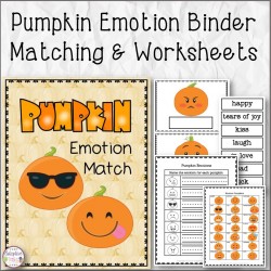 Pumpkin Emotion Binder Matching and Worksheets