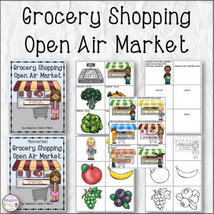 Grocery Shopping Open Air Market Binder Tasks