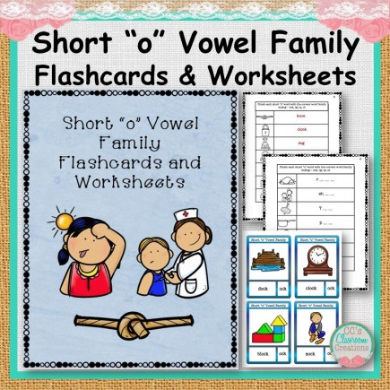 Short "o" Vowel Family Flashcards and Worksheets