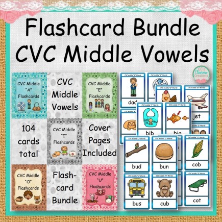 Flashcard Bundle CVC Middle Vowels