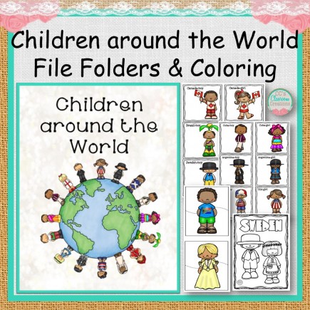 Children Around the World File Folders and Coloring Book