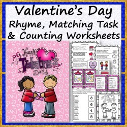 Valentine's Day Rhyme Matching Tasks and Worksheets