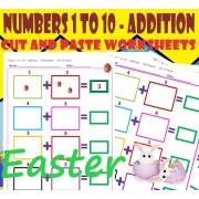 EASTER - Count 1 to 10 – Addition – Cut and Paste Worksheets