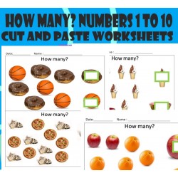 How many? Count Numbers 1 to 10 – Cut and Paste Worksheets
