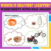 Which is heavier? Which is lighter? - Worksheets with real images.
