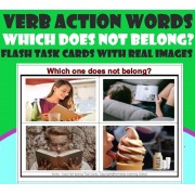 Verb / Actions- Which one does not belong? - Flash-Task cards with Real Images