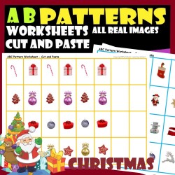 CHRISTMAS- AB Patterns – What comes next – Cut and Paste Worksheets
