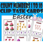 EASTER-Count Number 1 to 10 Clip Task Cards.
