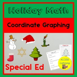 Winter Holiday Math Coordinate Graphing Mystery Picture Special Education