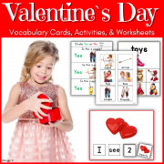 Valentine`s Day Activities and Worksheets for Autism and Special Education