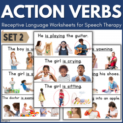 Action Verbs Worksheets Speech Therapy Receptive Language Set 2