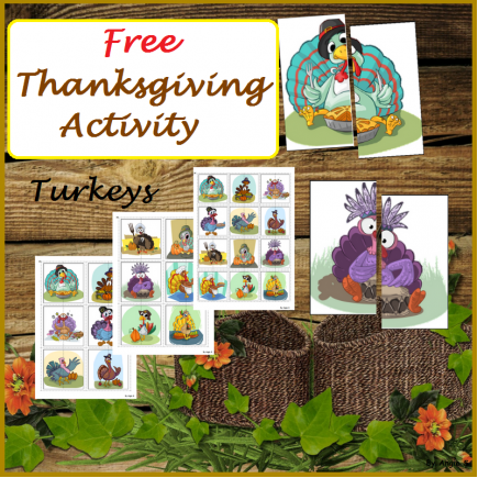 FREE Thanksgiving Activity - Matching Halves, Turkeys