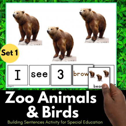 Zoo Animals Building Sentences Activity Set 1