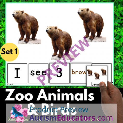 Zoo Animals Building Sentences Activity for Speech Therapy