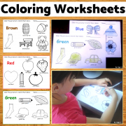 Print and Go Coloring Worksheets- 10 colors