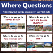 Where Questions Print and Go Worksheets