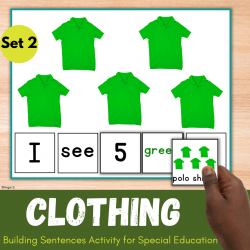 Clothes Sentence Building Activity for Speech Therapy and Autism Set 2