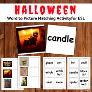 Halloween Word to Picture Matching Activity