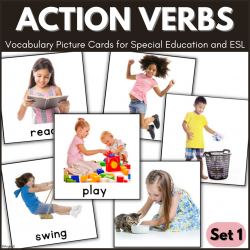 Action Verbs Picture Cards for Speech Therapy Set 1