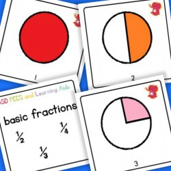 Basic Fraction Cards - Autism / Dyslexia / ASD / Dyscalculia