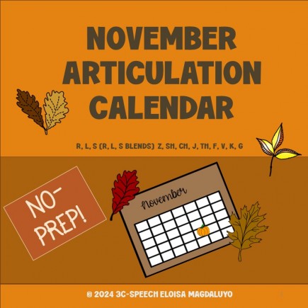 November Articulation Calendar